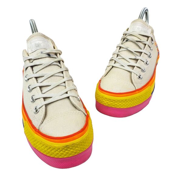 CONVERSE Shoes RAINBOW 1908 Womens Size 7 Limited Edition Platform PRIDE 564992C - Picture 3 of 13